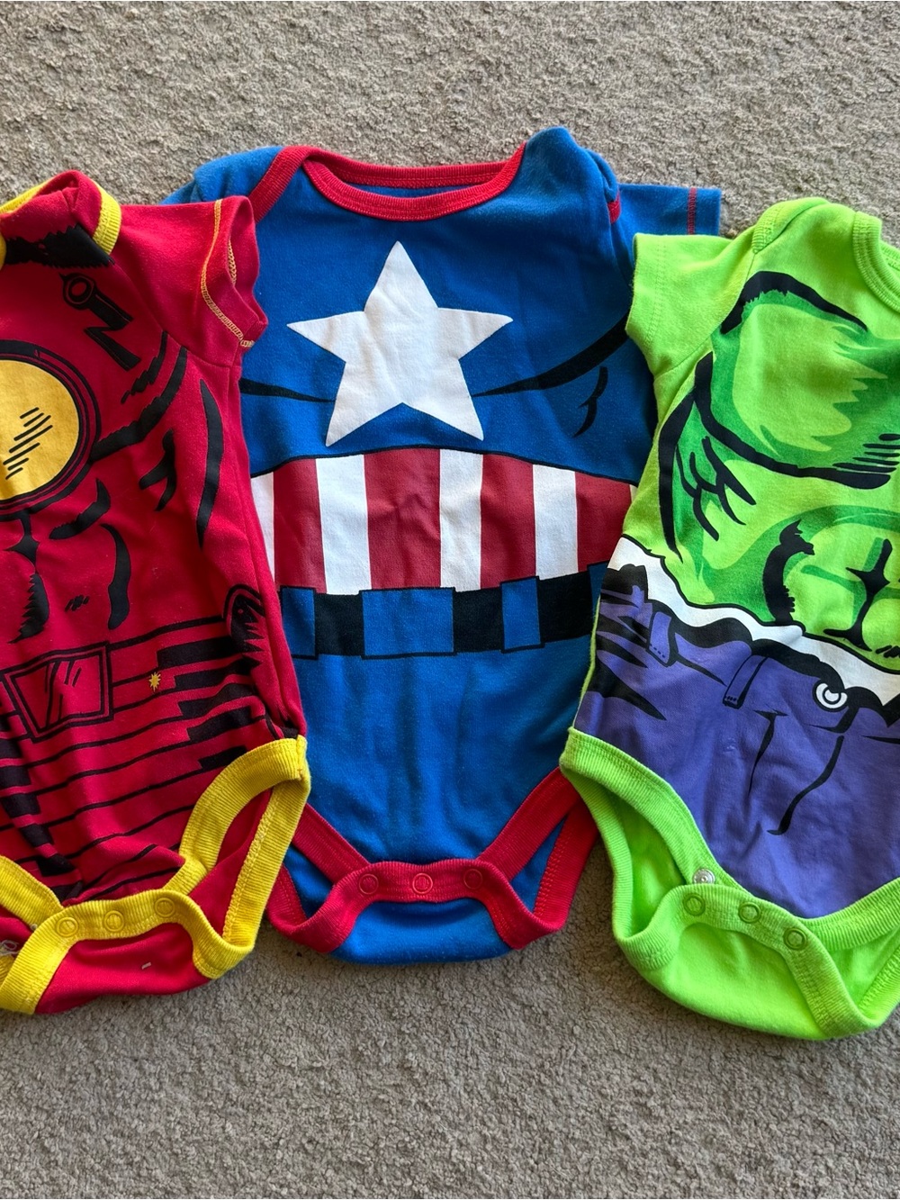 Marvel Avengers Superhero Bodysuit 3 pack
